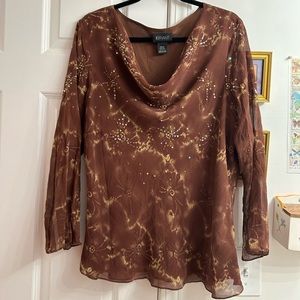 Vintage Silk cowl neck Y2K fairy top from Lanr Bryant size 18/20